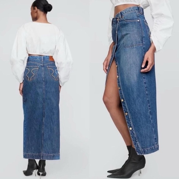 Gap x Cult Gaia Asymmetrical Denim Skirt - Picture 3 of 8